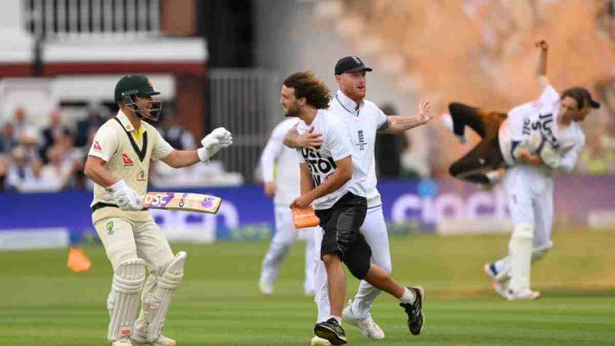 Ashes 2023: Jonny Bairstow Lifts A Protestor Over The Boundary At Lord's